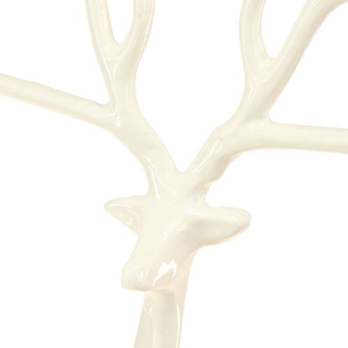 Article Grande décoration de Noël en métal renne blanc H58cm