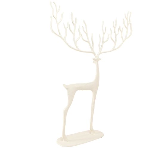 Article Grande décoration de Noël en métal renne blanc H58cm
