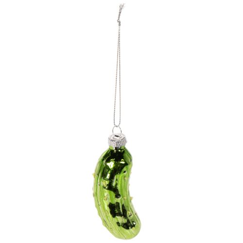 Ornement de sapin en verre en forme de cornichon, 7 cm, vert, lot de 4 acheter | Floristik24.fr