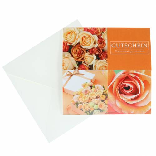 Article Bon d&#39;achat Rose Orange + enveloppe 1pc