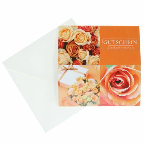 Floristik24 Bon d'achat Rose Orange + enveloppe 1pc