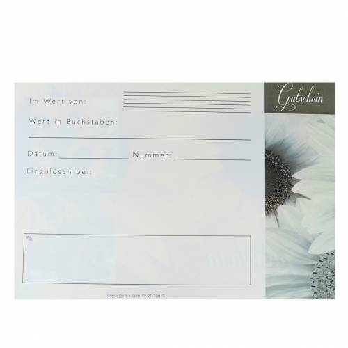 Floristik24 Bon tournesol avec enveloppe 5pcs