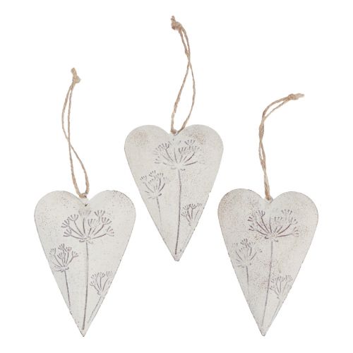 Floristik24 Décoration à suspendre coeurs décoratifs décoration vintage métal 11x7,5cm 3pcs