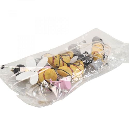Article Décoration à suspendre décoration de fenêtre abeille bois métal décoration figure 10cm 4pcs