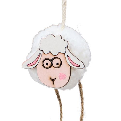 Décoration à suspendre décoration de printemps Pâques pendentif mouton 10cm 12pcs