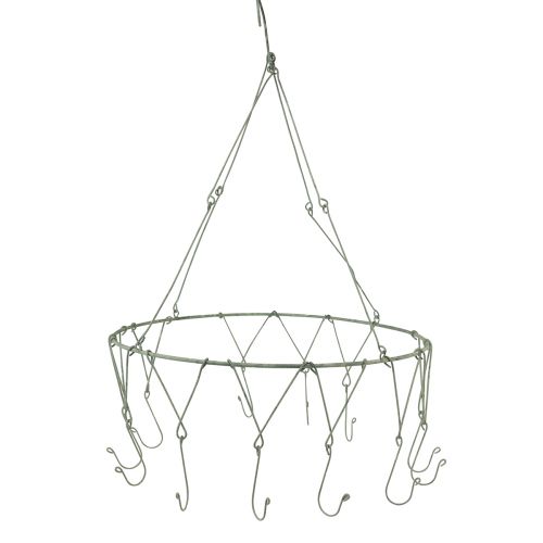 Floristik24 Décoration suspendue anneau décoratif en métal avec 12 crochets gris Ø38cm H14cm