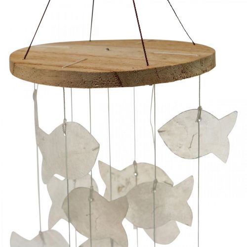 Article Décoration à suspendre coquillages Capiz carillon éolien jardin Ø12cm L49cm