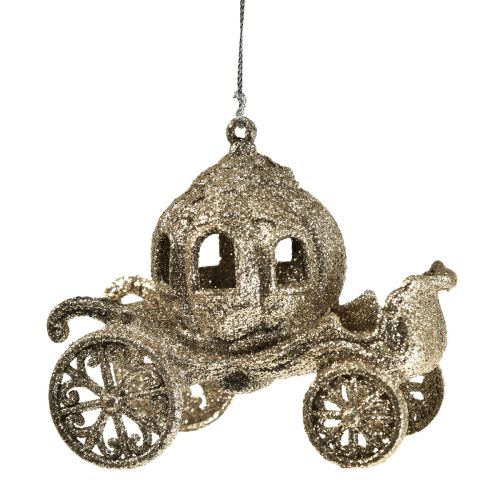 Floristik24 Décoration à suspendre Carrosse de Noël à paillettes 11x5x8,5cm