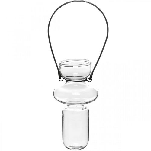 Article Mini vases en verre vase suspendu support en métal décoration en verre H10.5cm 4pcs