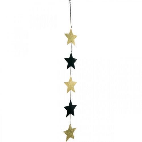 Floristik24 Décoration de Noël pendentif étoile or noir 5 étoiles 78cm