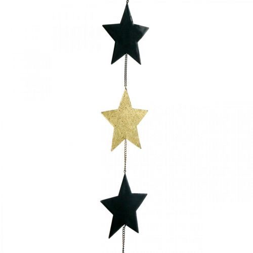 Décoration de Noël pendentif étoile doré noir 5 étoiles 78cm