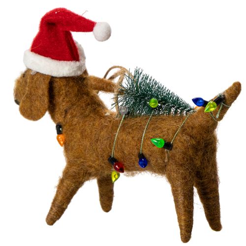 Set de 2 décorations en feutre, chiens teckels 16 cm, pour sapin de Noël | Floristik24.fr