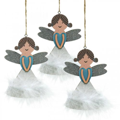 Article Figurines de décoration de Noël Décorations de sapin de Noël en bois 14,5x10cm 6pcs