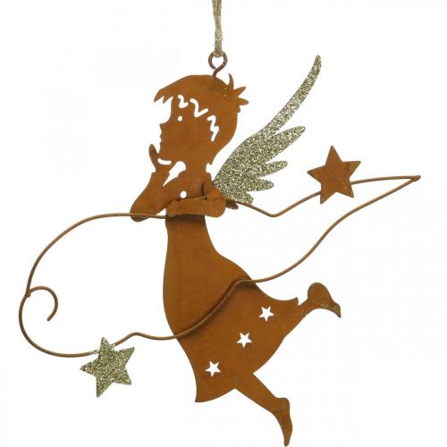 Floristik24 Cintre décoratif décoration ange de Noël métal rouille 15cm 6 pcs