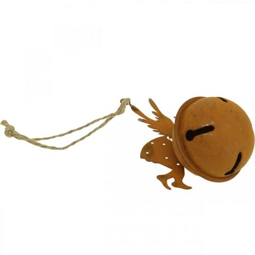 Floristik24 Cloche de Noël déco ange rouille déco cintre H10cm 4pcs