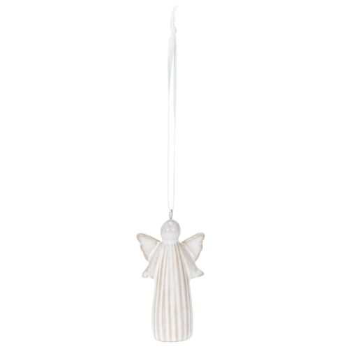 Lot de 4 figurines anges à suspendre en céramique gris 8 cm | Floristik24.fr