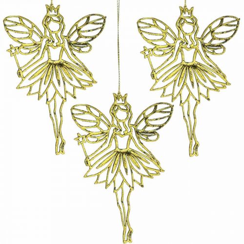 Floristik24 Décoration de sapin de Noël pendentif fée elfe doré H15cm 16 pcs