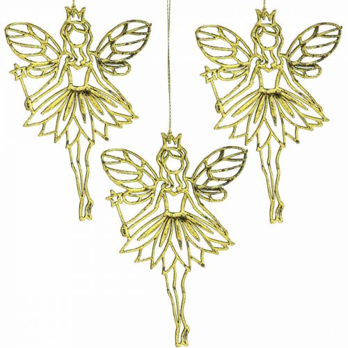 Floristik24 Décorations de sapin de Noël pendentif fées elfes doré H15cm 16pcs