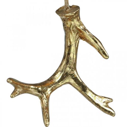 Article Pendentif de Noël déco bois de cerf décoration d&#39;arbre or 7,5cm 6pcs