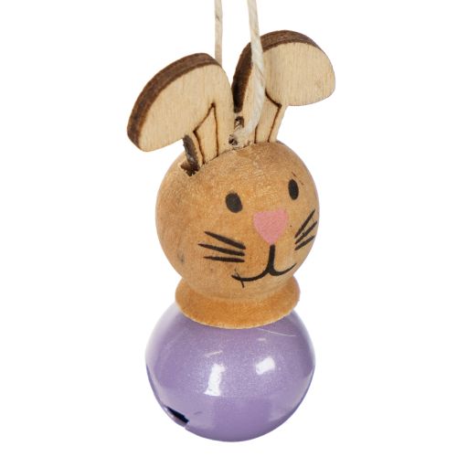 Article Pendentifs décoratifs en bois en forme de lapin de Pâques pour le printemps et le sapin de Pâques, 4 cm, lot de 12