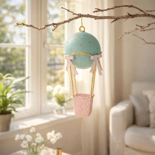 Article Décoration de ballon, montgolfière comme idée cadeau originale ou élément décoratif pour la maison, 19 cm