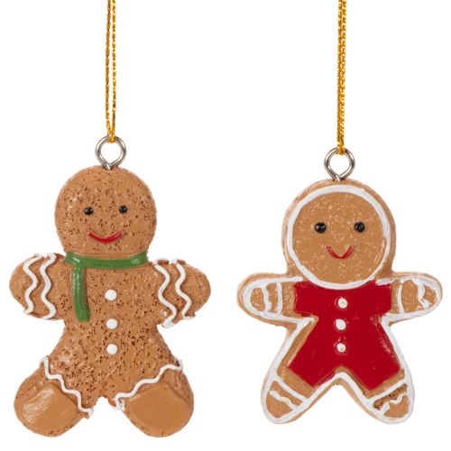 Ornements décoratifs en pain d'épice pour sapin de Noël, 6 cm, lot de 12