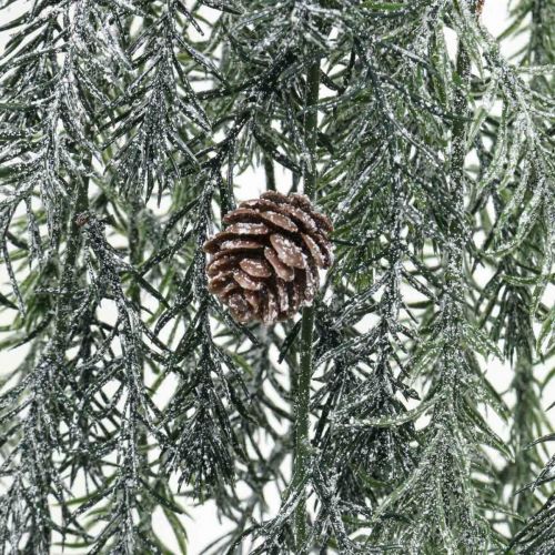 Floristik24 Branche de Noël à suspendre pommes de pin enneigées 110cm