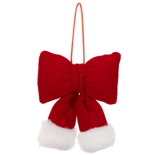 Ruban décoratif en flanelle rouge avec bordure en peluche 15 cm | Floristik24.fr