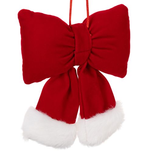 Ruban décoratif en flanelle rouge avec bordure en peluche 15 cm | Floristik24.fr