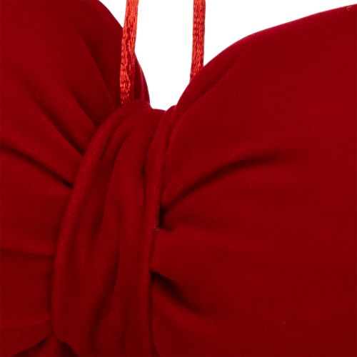 Décoration Noël Flanelle Rouge 25 cm avec Bord en Fourrure Blanche | Floristik24.fr