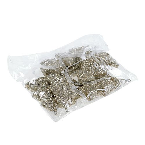 Floristik24 Suspension de Noël Sapin scintillant Champagne 6,5cm 6pcs