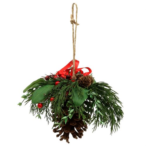 Suspension de Noël avec cônes et baies 16cm