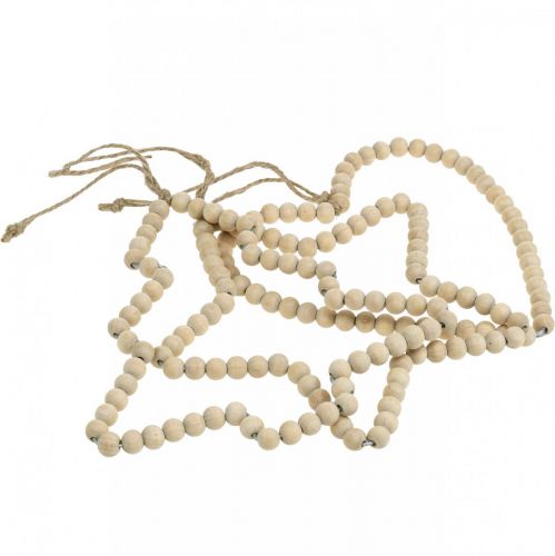 Article Perles décoratives de Noël en bois coeur étoile arbre H16cm 3 pcs