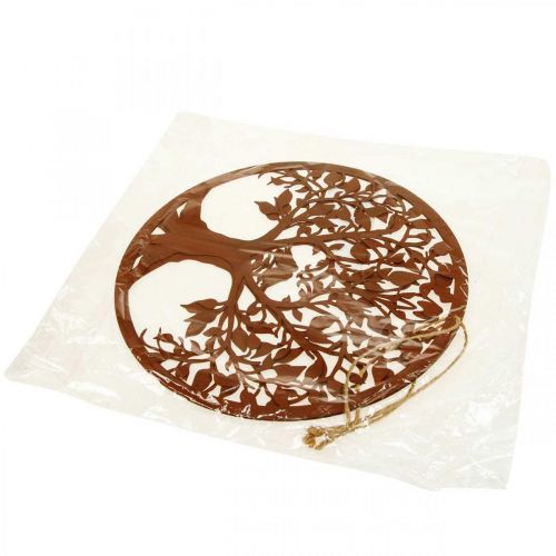 Article Ressort de décoration de fenêtre, arbre de décoration murale en métal Ø25cm marron 2pcs