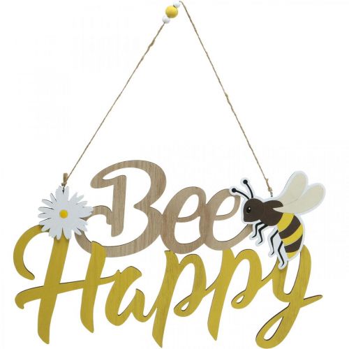 Panneau décoratif abeille « Bee Happy » décoration d&#39;été en bois 31×18cm 2pcs