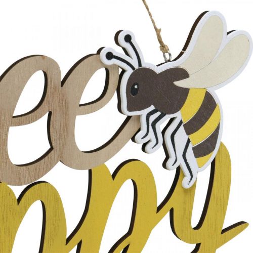 Article Panneau décoratif abeille « Bee Happy » décoration d'été en bois 31×18cm 2pcs