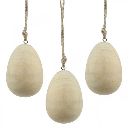 Oeufs en bois déco oeufs cintre nature Oeufs de Pâques Décoration de Pâques H8cm 6 pièces