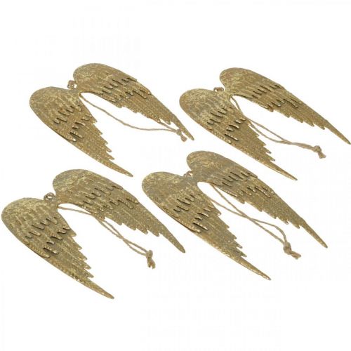 Floristik24 Aile d&#39;Ange Déco Pendentif Noël Doré 14.5×9cm 4pcs