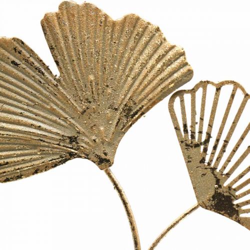 Article Anneau déco or Décoration murale feuille de ginkgo Ø16cm 3pcs