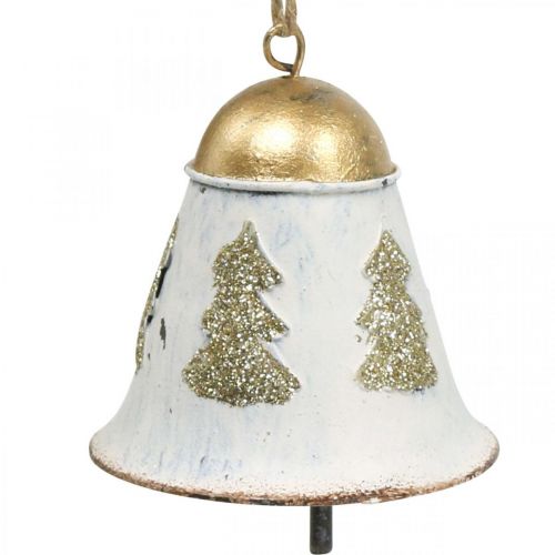 Article Cloches de Noël Décoration de Noël Vintage Doré Blanc 2pcs