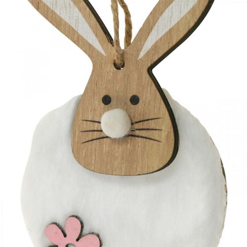 Article Cintre lapin déco cintre Pâques bois peluche 26×7×2cm 6 pièces