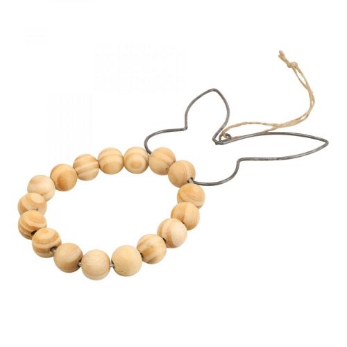 Article Pendentif décoratif Lapins Perles décoratives en bois Métal 8,5 cm × 18 cm 4 pcs