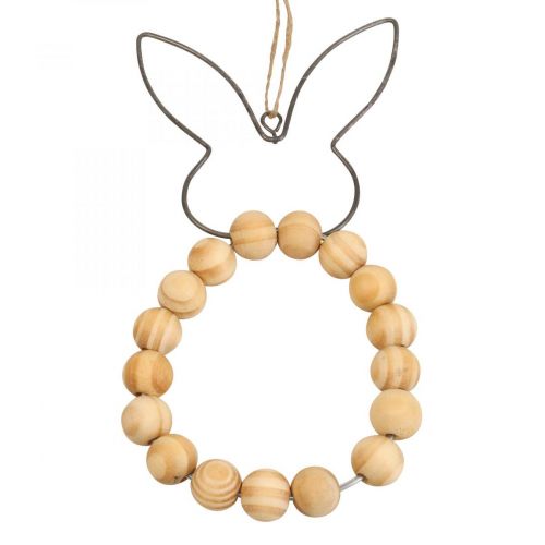 Floristik24 Pendentif décoratif Lapins Perles décoratives en bois Métal 8,5 cm × 18 cm 4 pcs