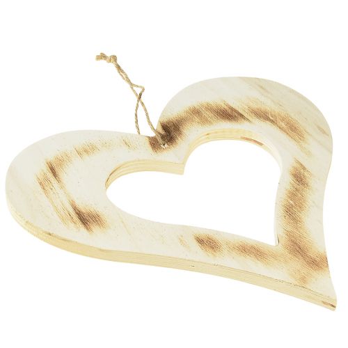 Article Coeur décoratif coeur décoratif en bois en coeur brûlé naturel 25x25cm