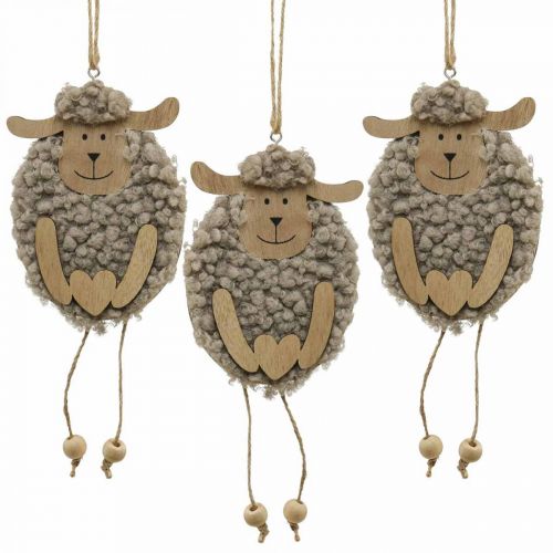 Décoration de Pâques mouton cintre bois moelleux 8.5×1.5×20cm 6pcs
