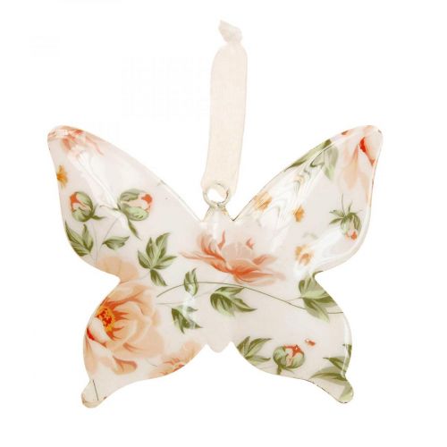 Floristik24 Déco papillons suspension déco en métal fleurs L12×H10cm 3pcs