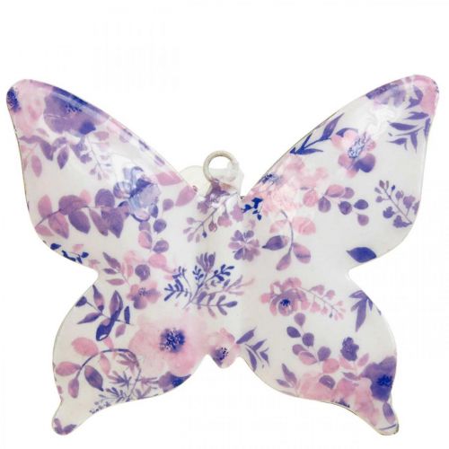 Papillons décoratifs décoration à suspendre en métal violet 12×10cm 3pcs