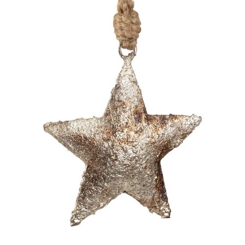 Décoration à suspendre étoile de Noël métal argenté 11cm 3pcs