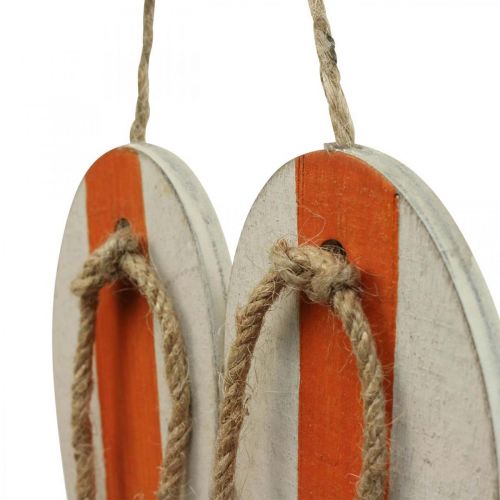 Article Tongs décoratives à suspendre décoration maritime orange/bleu H15cm 3 pcs