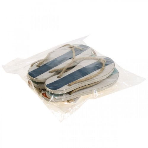 Floristik24 Tongs décoratives à suspendre décoration maritime orange/bleu H15cm 3 pcs